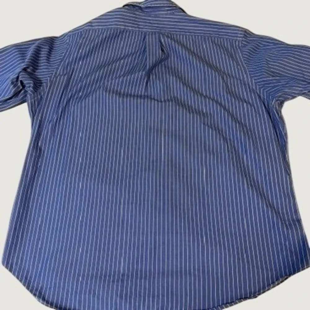 Polo Ralph Lauren Mens Blue Pinstripe Button Down L/S Shirt Classic Fit 17.5/33